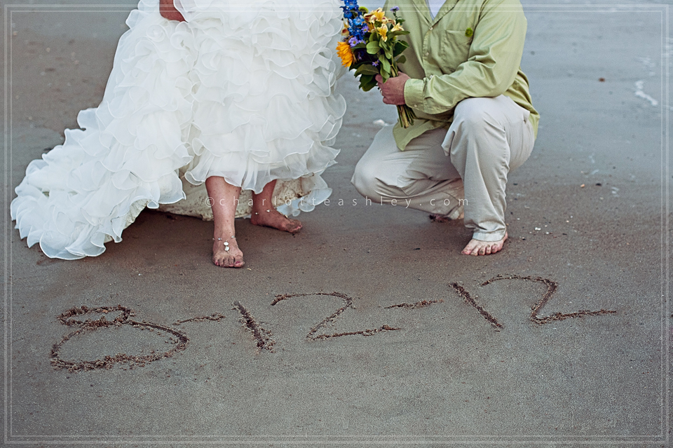 Wedding Date in Sand | Charlotte Ashley Photography